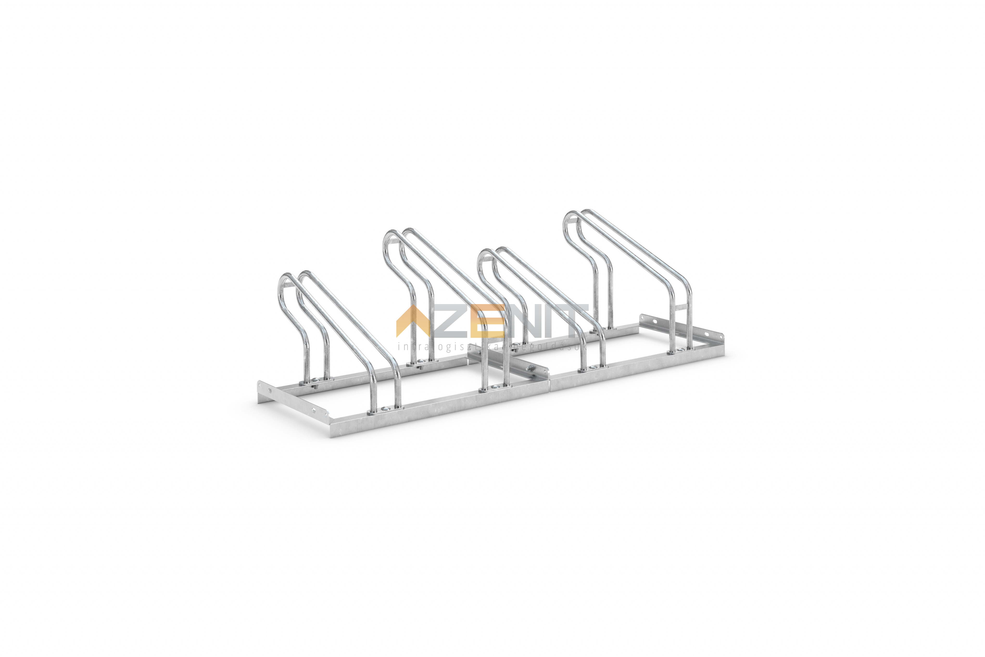 Kengyeles kerékpártároló 4 tárolóhellyel 1400 mm hosszú egyoldalas kivitel